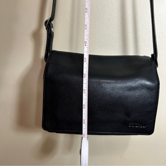 Derek Alexander 3/4 Flap E/W Black Bronze Leather Organizer Crossbody Bag - Picture 5 of 11